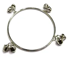 Womens Brass Bangle Set (Silver) set of 4-thumb2