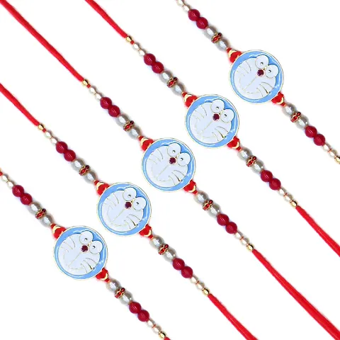 Designer Pendant Rakhi with Roli Chawal Pack of 5 For Brothers