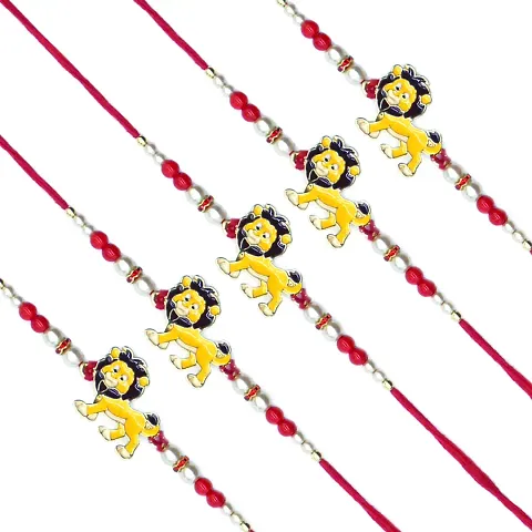 Lazy Bhai Pendant Set of Five Rakhi For Brother | Designer Rakhi | Premium Rakhi | Rakhi For Rakshabandhan For Brother GH18-5