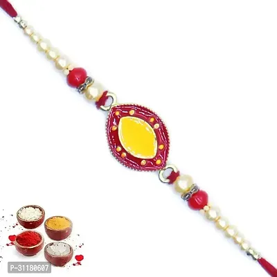 Designer Pendant Rakhi with Roli Chawal For Brothers-thumb0