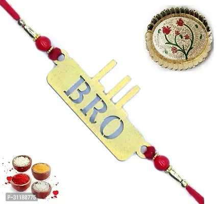 Designer Pendant Rakhi with Roli Chawal For Brothers-thumb0