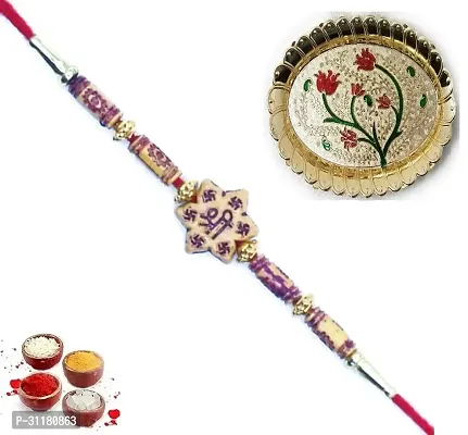 Designer Pendant Rakhi with Roli Chawal For Brothers-thumb0