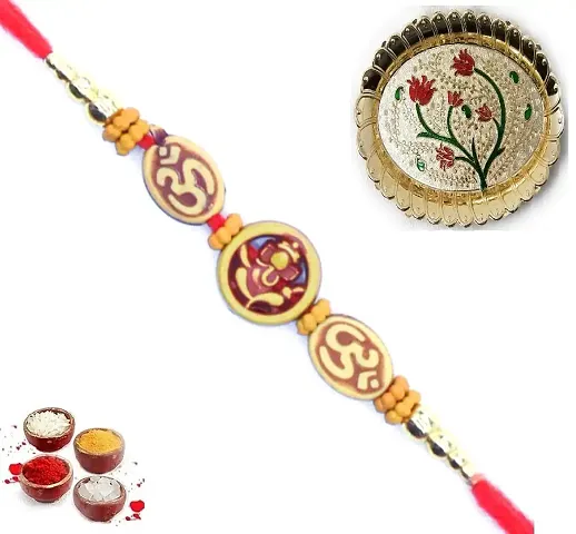 Designer Pendant Rakhi with Roli Chawal For Brothers