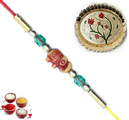 Designer Pendant Rakhi with Roli Chawal For Brothers