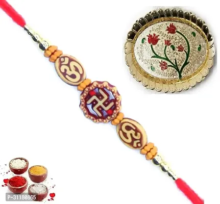 Designer Pendant Rakhi with Roli Chawal For Brothers-thumb0