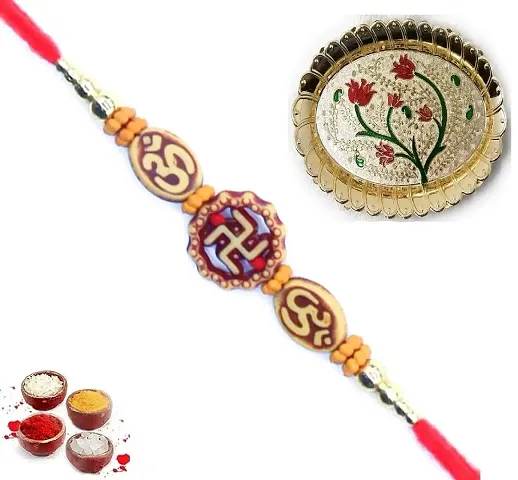 Designer Pendant Rakhi with Roli Chawal For Brothers