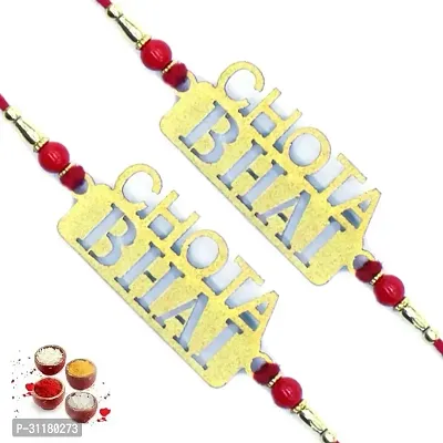 Designer Pendant Rakhi with Roli Chawal Pack of 2 For Brothers