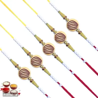 Designer Pendant Rakhi with Roli Chawal Pack of 5 For Brothers