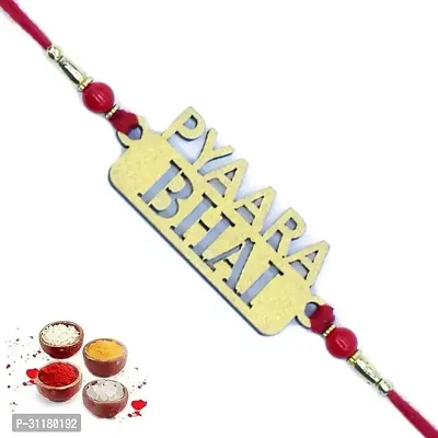 Designer Pendant Rakhi With Roli Chawal For Brothers-thumb0