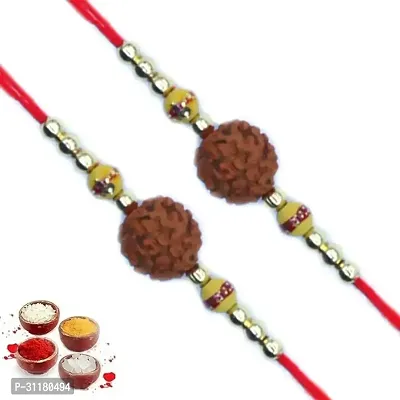 Designer Pendant Rakhi with Roli Chawal Pack of 2 For Brothers