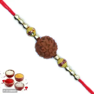 Designer Pendant Rakhi with Roli Chawal For Brothers-thumb0