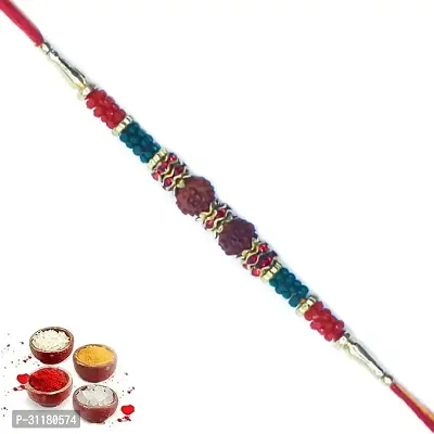 Designer Pendant Rakhi with Roli Chawal For Brothers-thumb0