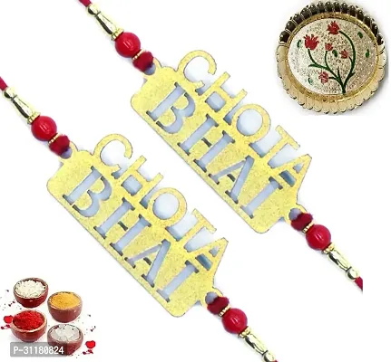 Designer Pendant Rakhi with Roli Chawal Pack of 2 For Brothers-thumb0