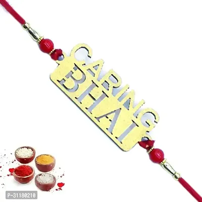 Designer Pendant Rakhi With Roli Chawal For Brothers-thumb0