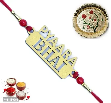 Designer Pendant Rakhi with Roli Chawal For Brothers-thumb0