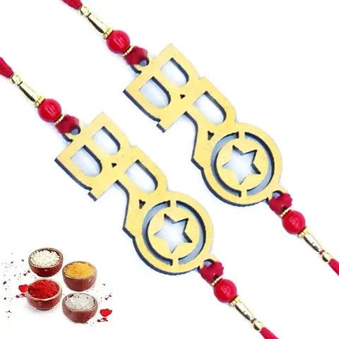 Combo Of 2 Rakhi With Meenakari Pooja Thali