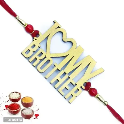 Designer Pendant Rakhi With Roli Chawal For Brothers-thumb0