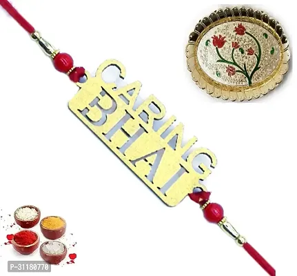 Designer Pendant Rakhi with Roli Chawal For Brothers-thumb0