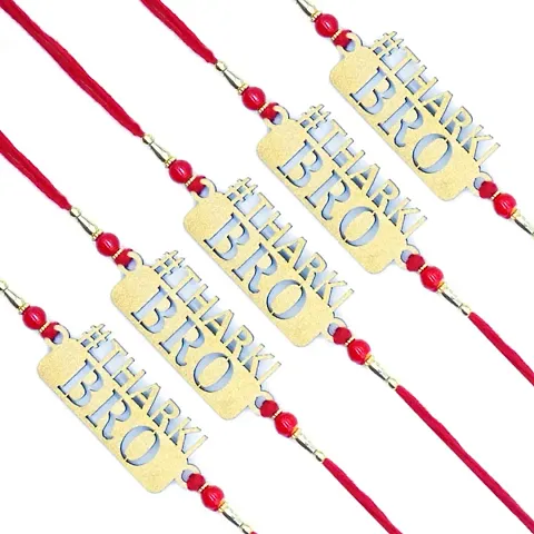 Tharki Bro Pendant Set of Five Rakhi For Brother | Designer Rakhi | Premium Rakhi | Rakhi For Rakshabandhan For Brother GH13-5