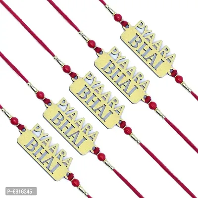 Pyaara Bhai  Pendant Set of Five Rakhi For Brother | Designer Rakhi | Premium Rakhi | Rakhi For Rakshabandhan For Brother  GH19-5-thumb0