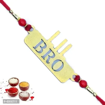 Lil Bro  Pendant Set of One Rakhi For Brother | Designer Rakhi | Premium Rakhi | Rakhi For Rakshabandhan For Brother  GH24-1-thumb0