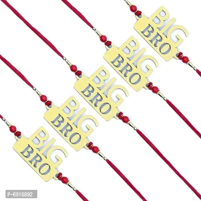 Big Bro  Pendant Set of Five Rakhi For Brother | Designer Rakhi | Premium Rakhi | Rakhi For Rakshabandhan For Brother  GH28-5