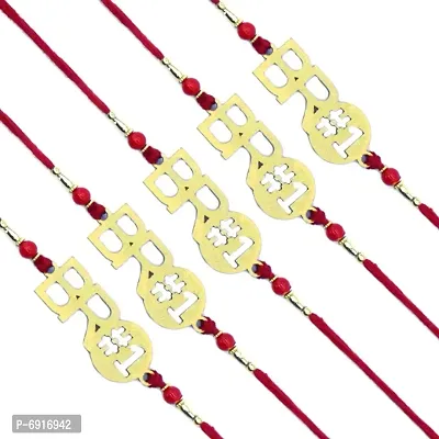 Bro No.1  Pendant Set of Five Rakhi For Brother | Designer Rakhi | Premium Rakhi | Rakhi For Rakshabandhan For Brother  GH29-5-thumb0