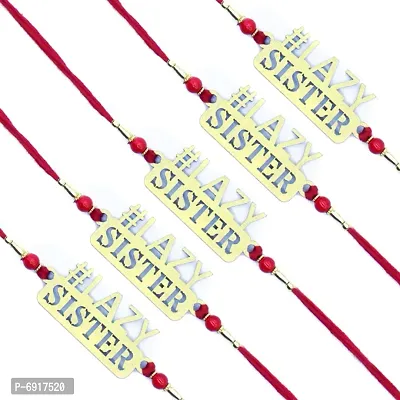 Lazy Sister  Pendant Set of Two Rakhi For Brother | Designer Rakhi | Premium Rakhi | Rakhi For Rakshabandhan For Brother  GH34-2-thumb0