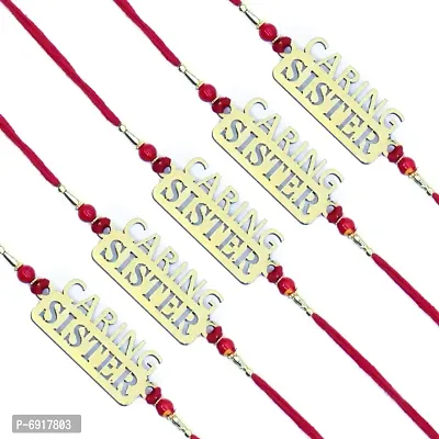 Caring Sister  Pendant Set of Five Rakhi For Brother | Designer Rakhi | Premium Rakhi | Rakhi For Rakshabandhan For Brother  GH35-5