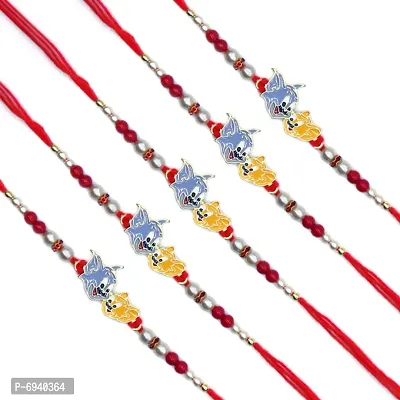 Tom And Jerry Kids Rakhi Set of Five Rakhi For Brother | Designer Rakhi | Premium Rakhi | Rakhi For Rakshabandhan-thumb0