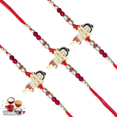 Bal Ganesha Rakhi Set of Three Rakhi For Brother | Designer Rakhi | Premium Rakhi | Rakhi For Rakshabandhan-thumb0