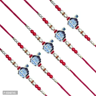 Leaf Krishna Kids Rakhi Set of Five Rakhi For Brother | Designer Rakhi | Premium Rakhi | Rakhi For Rakshabandhan-thumb0