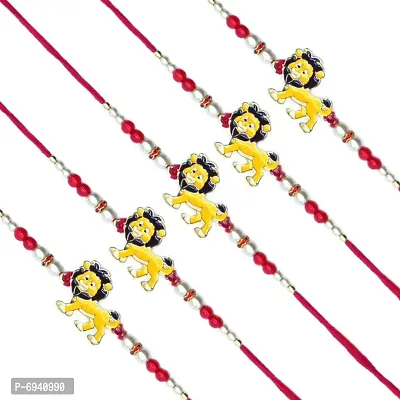 Lion Kids Rakhi Set of Five Rakhi For Brother | Designer Rakhi | Premium Rakhi | Rakhi For Rakshabandhan-thumb0