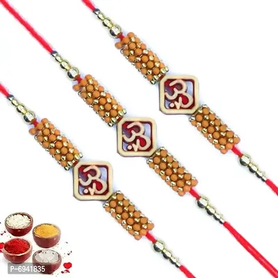 Set of Three Rakhi For Brother |  Send Rakhi to India For Brother |Designer Rakhi | Premium Rakhi | Rakhi For Rakshabandhan For Brother GH5304-3