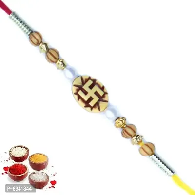 Set of One Rakhi For Brother | Send Rakhi to India For Brother | Designer Rakhi | Premium Rakhi | Rakhi For Rakshabandhan For Brother GH5404-1-thumb0