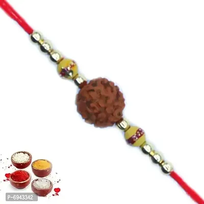 Set of One Rakhi For Brother | Send Rakhi to India For Brother | Designer Rakhi | Premium Rakhi | Rakhi For Rakshabandhan For Brother GH7404-1-thumb0