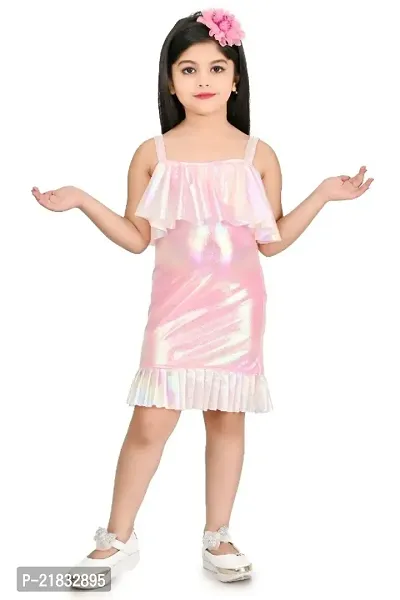 Stylish silk blend party dress for girls kids