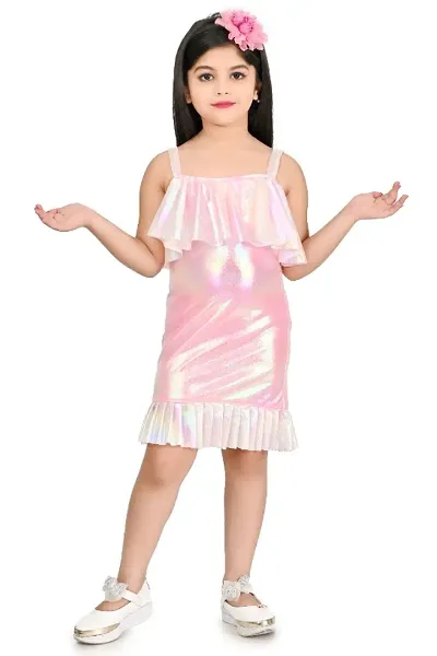 Stylish silk blend party dress for girls kids