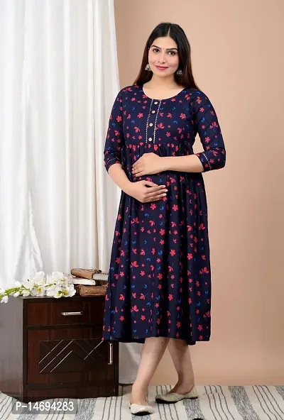 Women Stylish Rayon Printed A-Line Kurta-thumb0