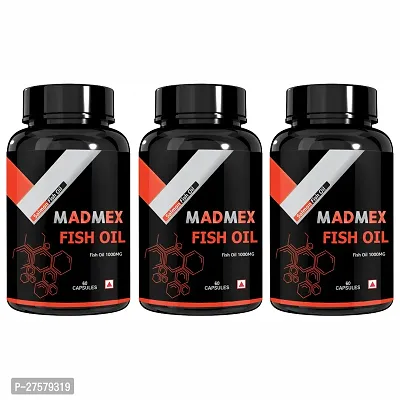 MADMEX  Fish Oil 1000 mg Omega 3 (360mg EPA  240mg DHA) for Brain, Heart  Joint Health  (180 Capsules)