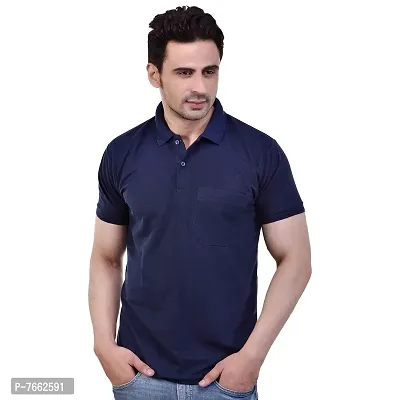 SMAN Stylish Men's Regular fit Half Sleeve Polyester Polo T-Shirt Combo Pack of 2-thumb4