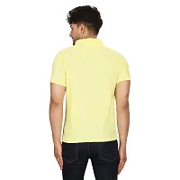 SMAN Men's Polo T-Shirt Regular Fit Polyester Half Sleeve Multicolour with Lemon Without Pocket Combo Pack of 2 (Lemon  Black, L)-thumb4