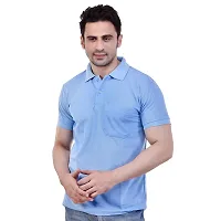 SMAN Men's Polo Regular Fit Half Sleeve Polyester T-Shirt with Side Pocket Combo Pack of 2 | Multicolor |-thumb2