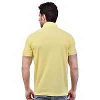 SMAN Men's Polo Regular Fit Half Sleeve Polyester T-Shirt with Side Pocket Combo Pack of 2 | Multicolor | (Medium, Yellow)-thumb4