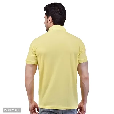 SMAN Men's Polo Regular Fit Half Sleeve Polyester T-Shirt with Side Pocket Combo Pack of 2 | Multicolor | (Medium, Yellow)-thumb5