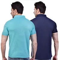 SMAN Men's Regular Fit Polo T Shirt with Half Sleeve and Pocket Combo Pack of 2 | Multi Color |-thumb1