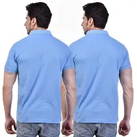 SMAN Men's Polo Regular Fit Half Sleeve Polyester T-Shirt with Side Pocket Combo Pack of 2 | Multicolor |-thumb1