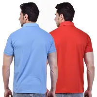 SMAN Men's Polo T-Shirt Regular Fit Half Sleeve Multi Color Combo Pack of 2-thumb1