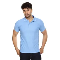 SMAN Men's Polo T-Shirt Regular Fit Polyester Half Sleeve Multicolor Without Pocket Combo Pack of 2 (SkyBlue  Lemon, 2XL)-thumb2