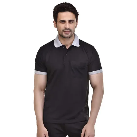 SMAN Men's Regular Fit Polo T-Shirt Half Sleeve Contrast Collar Colors with Pocket